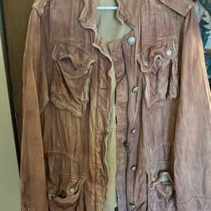Free People Brown Distressed Jacket